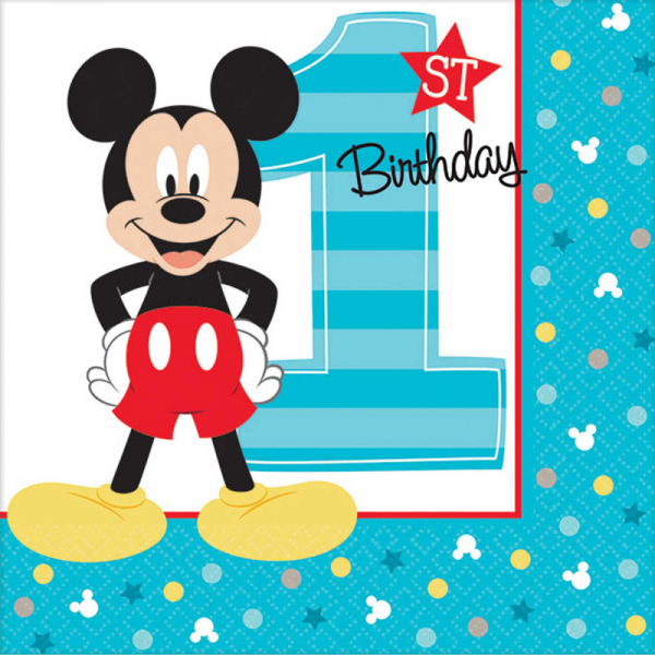 Mickey Fun To Be One Beverage Napkins 16PK