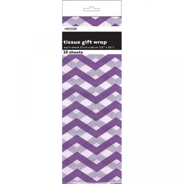 Chevron Tissue Sheet Purple 10PK