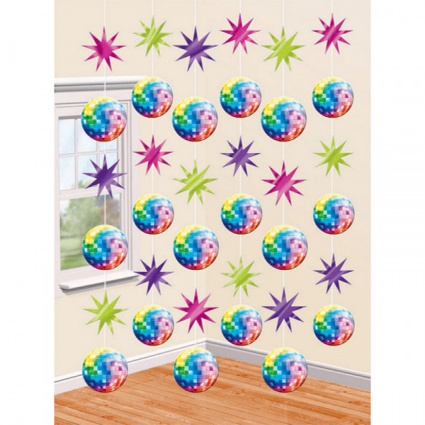 Disco Fever String Decorations 6PK