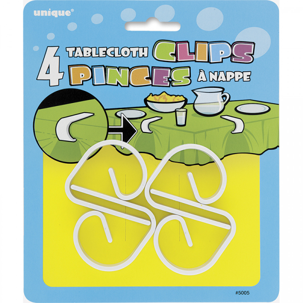 White Tablecover Clips 4PK