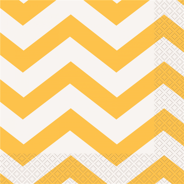 Chevron Luncheon Napkins Yellow 16PK