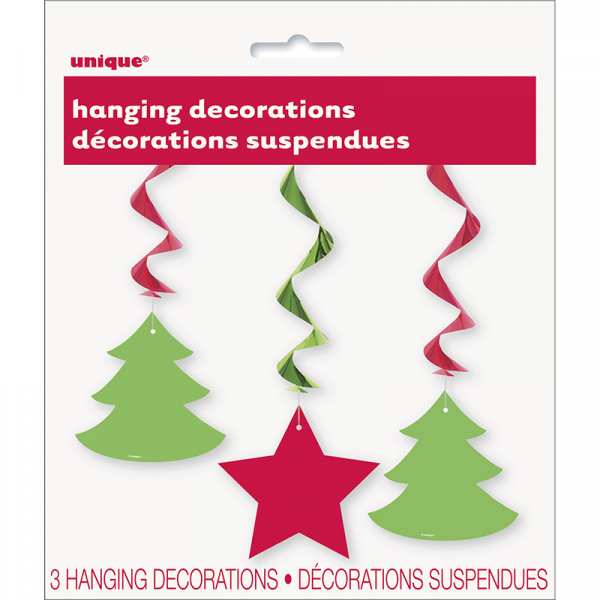 Christmas Hanging Decoration Swirl 3PK