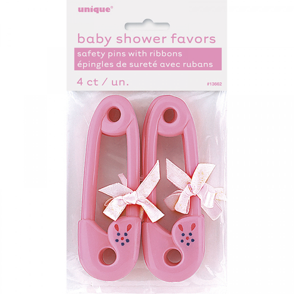 Ribbon Baby Pins Ribbon Pink 4PK