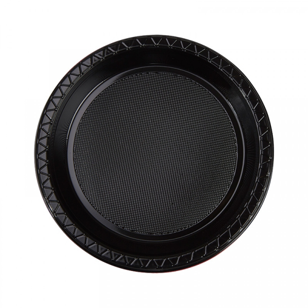 Five Star Round Snack Plate 17cm Black 20PK