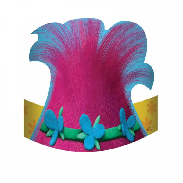 Trolls Die Cut Cardboard Hats 8PK