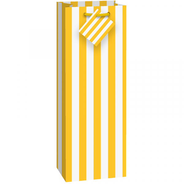 Stripes Yellow Wine Bag