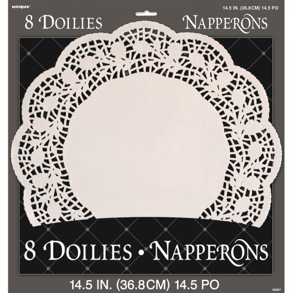 37cm White Doilies 8PK