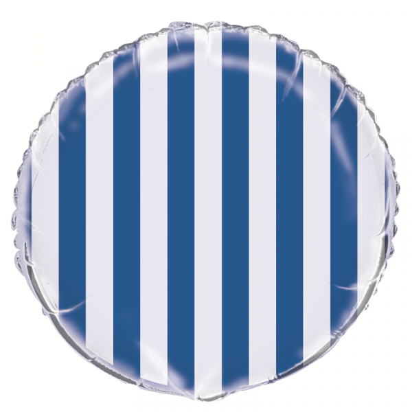 Stripes Royal Blue Foil Balloon