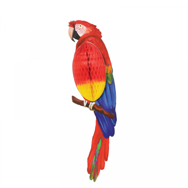 Summer Luau Parrot Honeycomb Decoration