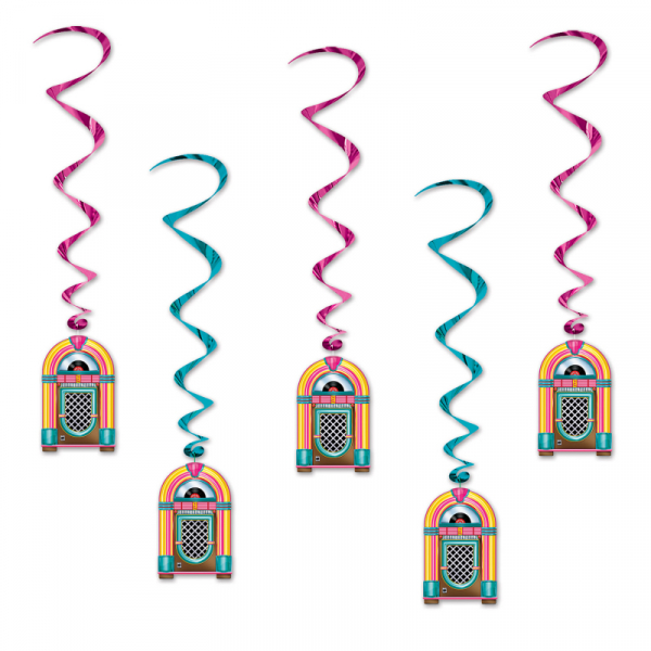 Hanging Decoration Whirls Jukeboxes 5PK