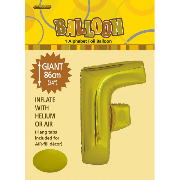 86cm 34 Inch Gaint Alphabet Foil Balloon Gold F