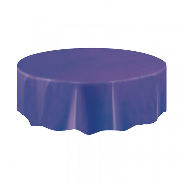 Round Plastic Tablecover Deep Purple