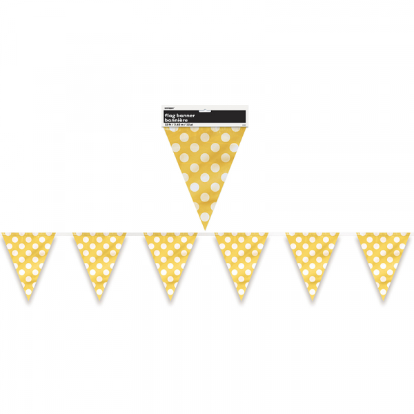 Polka Dots Flag Banner Sunflower Yellow 12PK