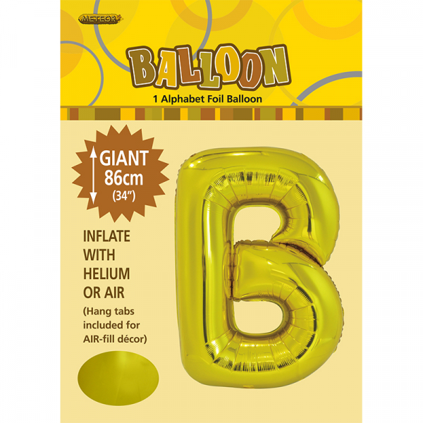 86cm 34 Inch Gaint Alphabet Foil Balloon Gold B