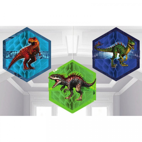 Jurassic World Honeycomb Decorations 3PK