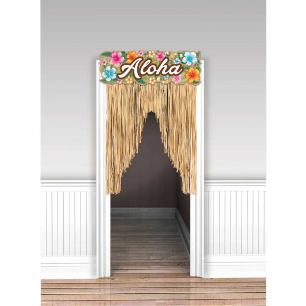 Summer Luau Aloha Beach Door Curtain