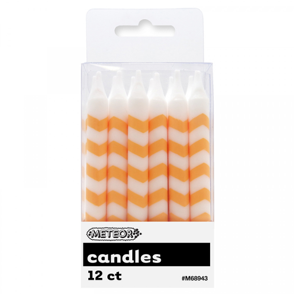 Chevron Candles Yellow 12PK