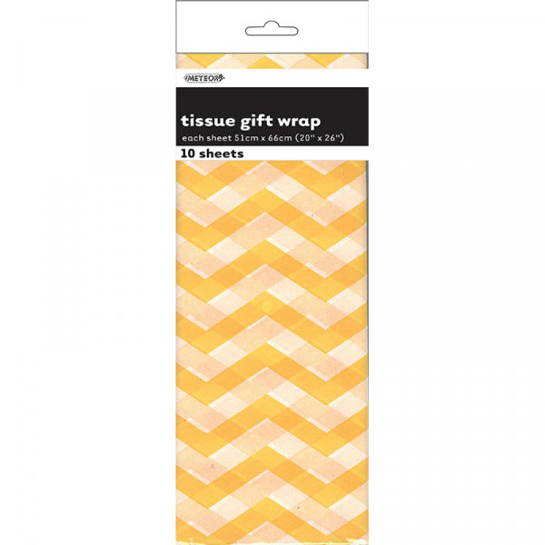 Chevron Tissue Sheet Yellow 10PK