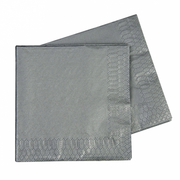 Five Star Lunch Napkin 33cm Metallic Silver 40PK