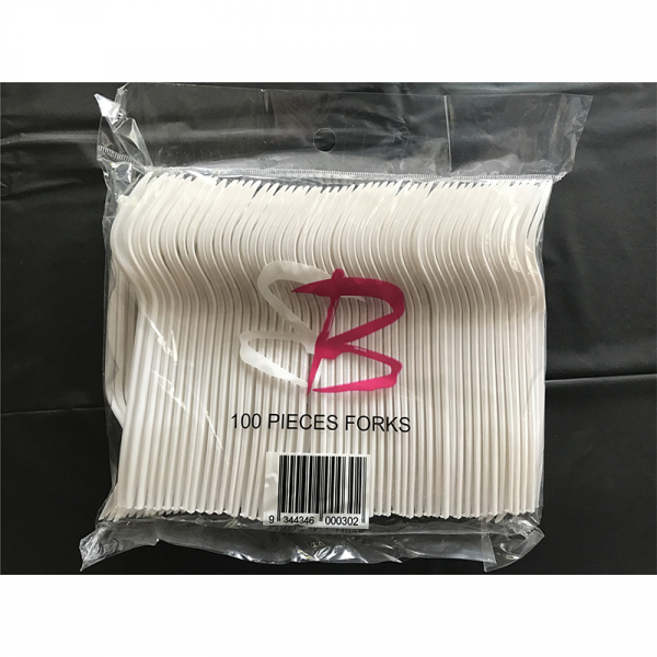 White Plastic Forks 100PK