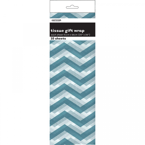 Chevron Tissue Sheet Teal 10PK