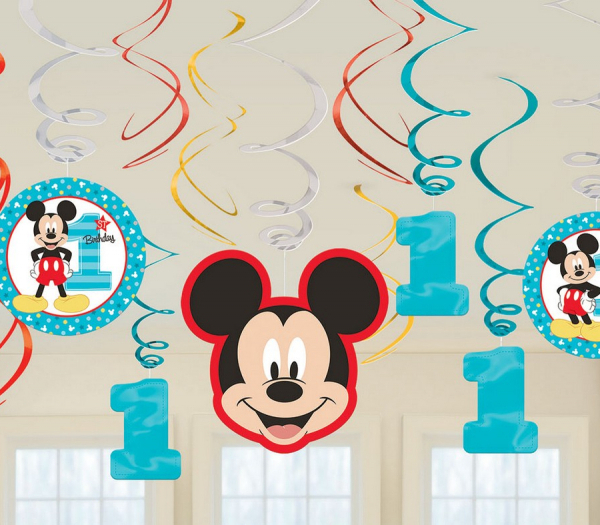 Mickey Fun To Be One Value Pack Swirl Decorations 12PK