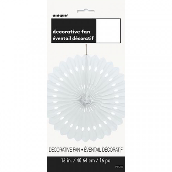 Hanging Decorative Fan 40cm White