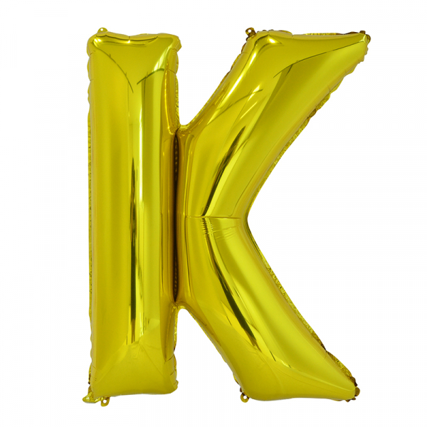 86cm 34 Inch Gaint Alphabet Letter Foil Balloon Gold K Inflated with Helium