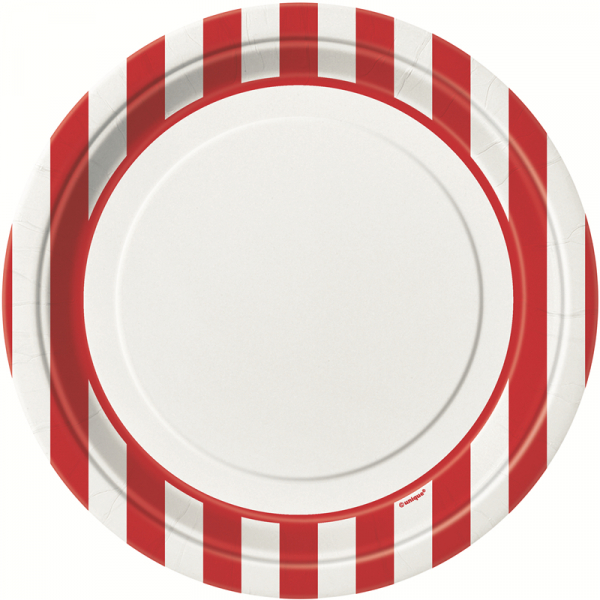 Stripes Red 23cm Plate 8PK