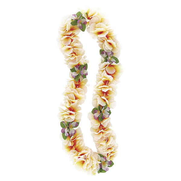 Luau Fancy Lei Orange White