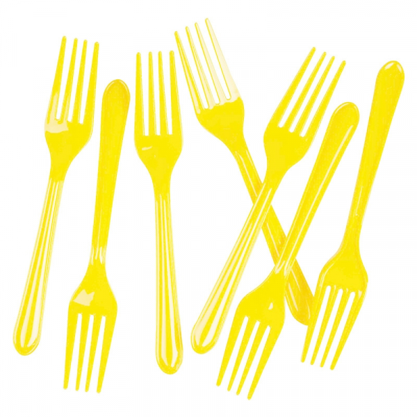 Five Star Dessert Fork Canary Yellow 20PK