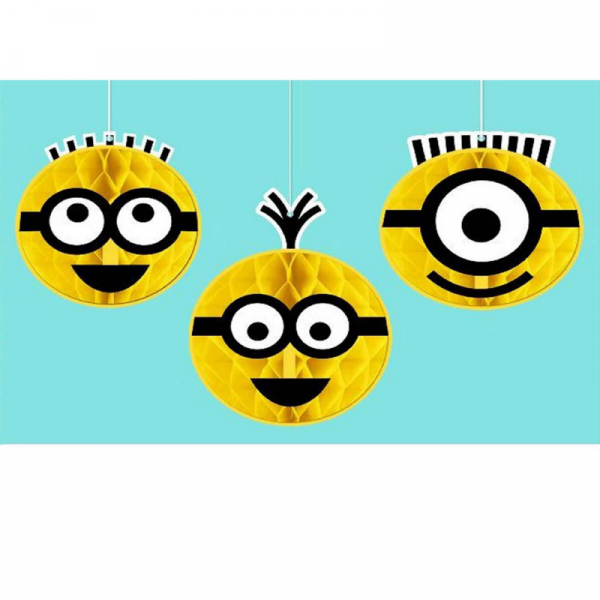Despicable Me Honeycomb Decorations 3PK