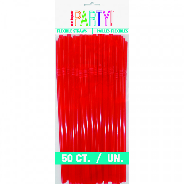 Flexi Straws Ruby Red 50PK