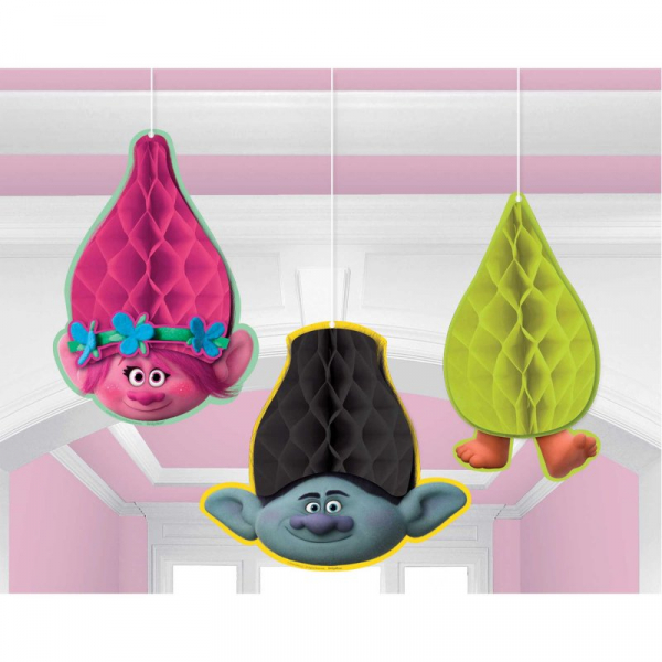 Trolls Honeycomb Hanging Decoration 3PK