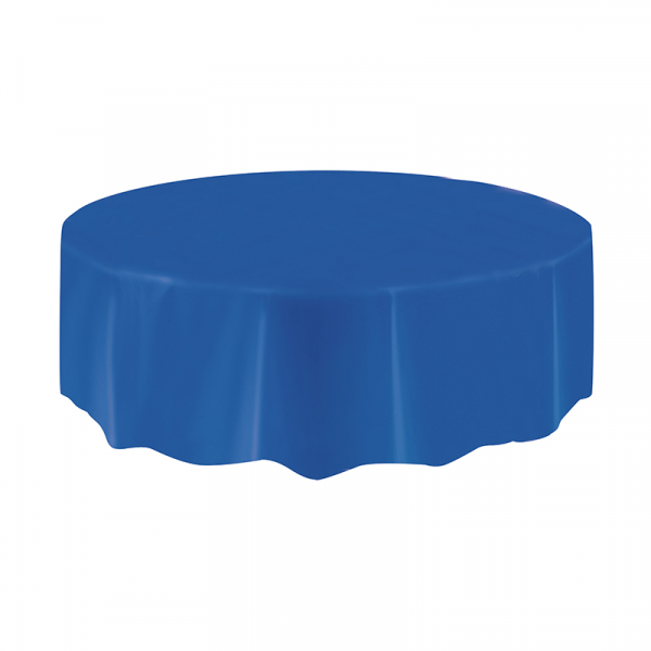 Round Plastic Tablecover Royal Blue