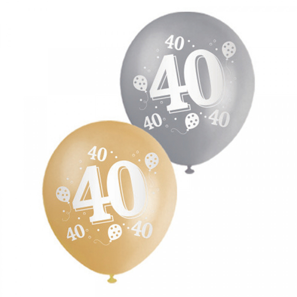 30cm Helium Quality Latex Balloon 40TH 10PK