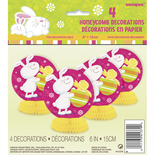 Bunny Pals Honeycomb Decoration 4PK