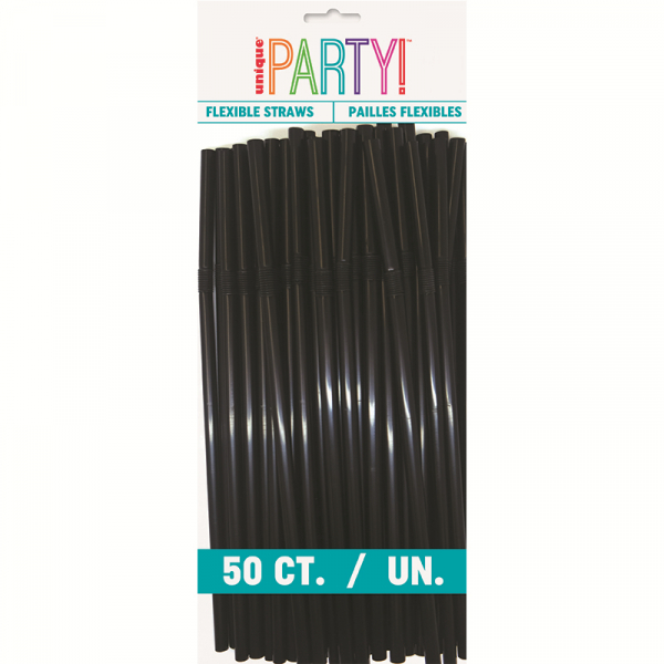 Flexi Straws Black 50PK