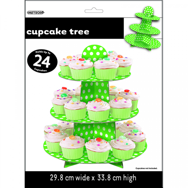 Polka Dots Cupcake Tree Lime Green