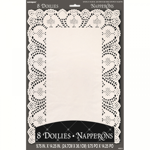 Rectangle Placemat White Doilies 8PK