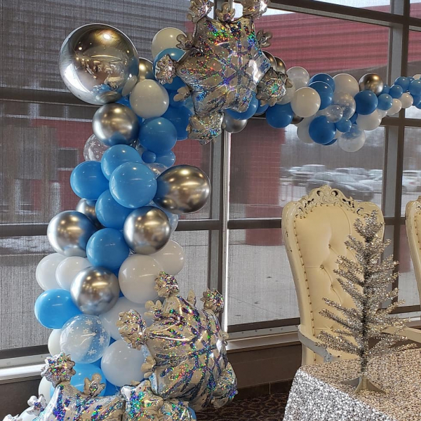 Organic Half Arch ( with Confetti Balloon , Chrome or Marble Balloon & Foil Ball Balloon)