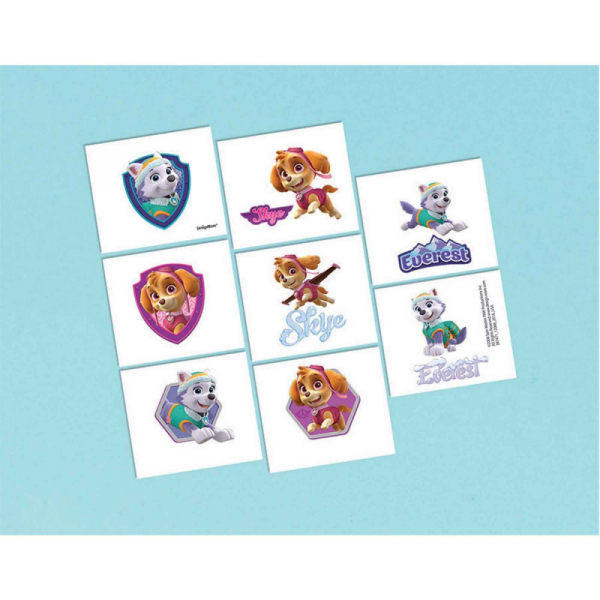 Paw Patrol Girl Tattoo Favors 16PK