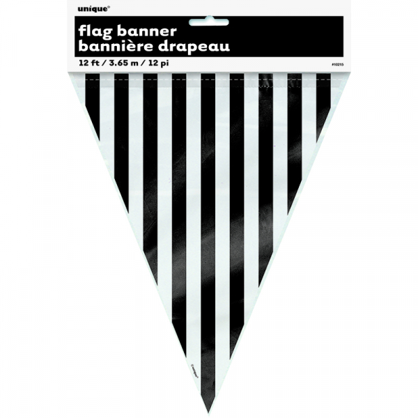 Stripes Flag Banner Black 12PK