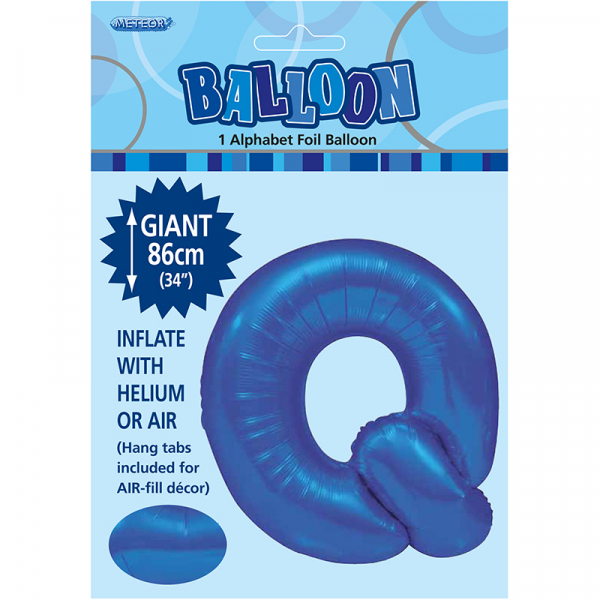 86cm 34 Inch Gaint Alphabet Foil Balloon Royal Blue Q