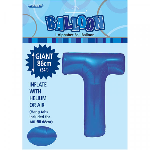 86cm 34 Inch Gaint Alphabet Foil Balloon Royal Blue T