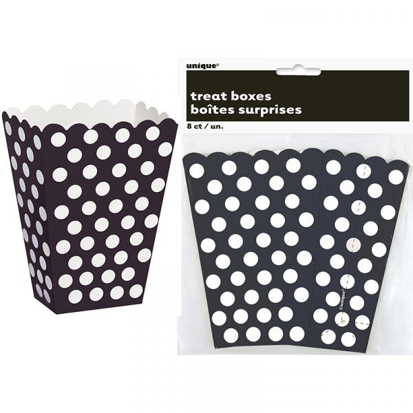 Polka Dots Treat Boxes Midnight Black 8PK