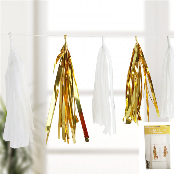 Metallic Gold Paper Garland 3M