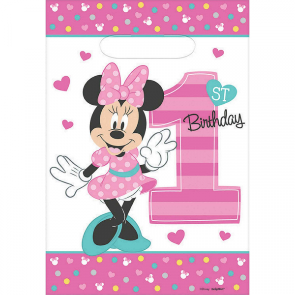 Minnie Fun To Be One Folded Loot Bags 8PK
