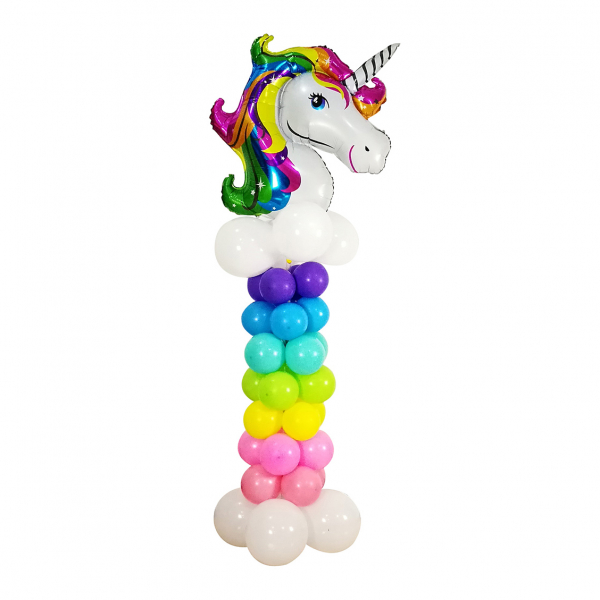 Balloon Column with Large Animal Head Foil Balloon