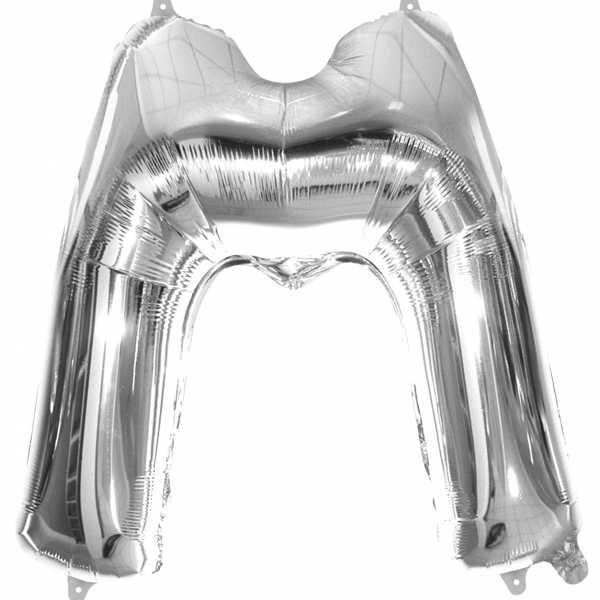 86cm 34 Inch Gaint Alphabet Letter Foil Balloon Silver M Inflated with Helium